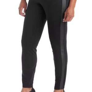 Ruff Hewn Black Faux Leather Trim Leggings Size 1X